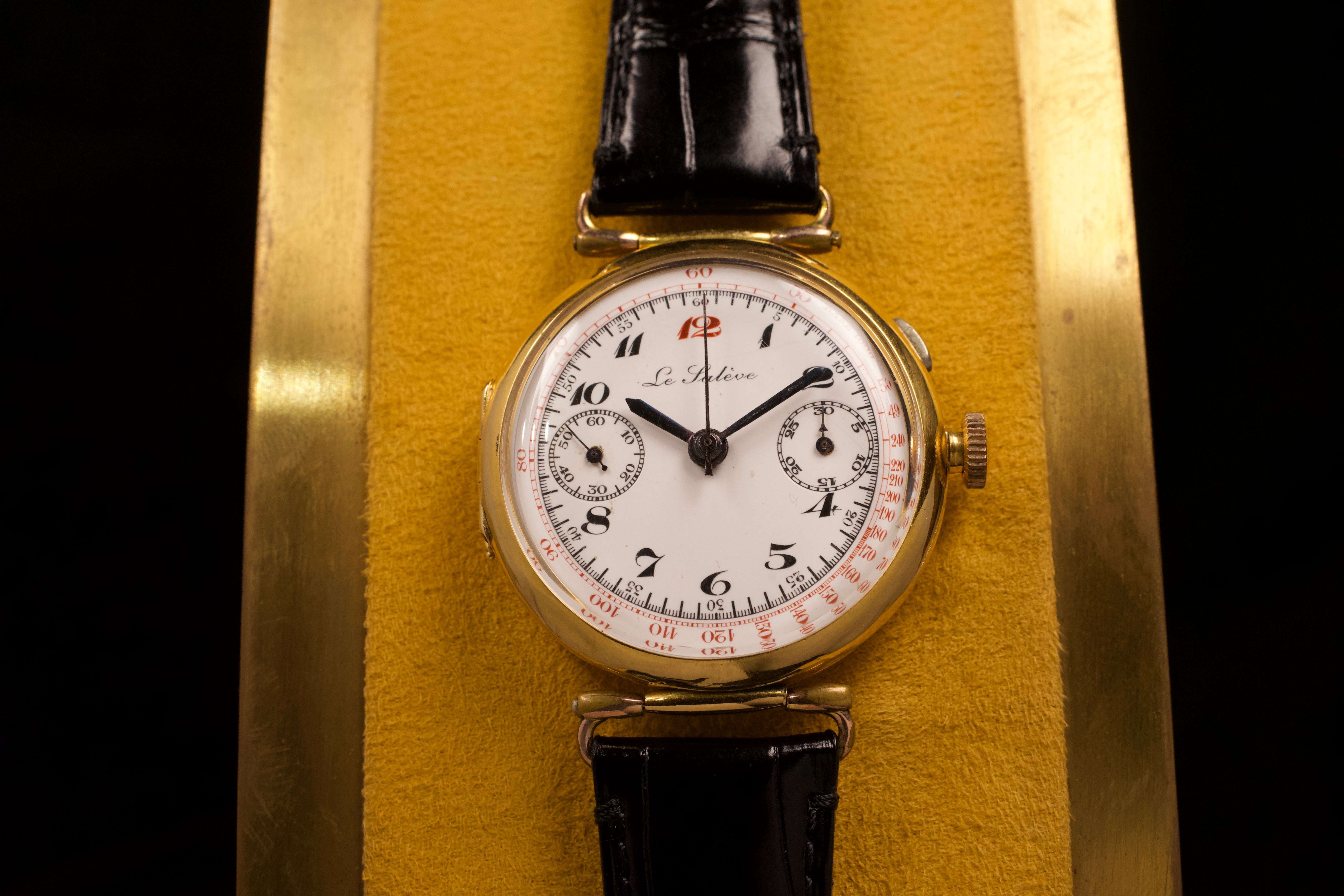 c.1940s, Le Saleve, Single Push Chronograph "Officer's"