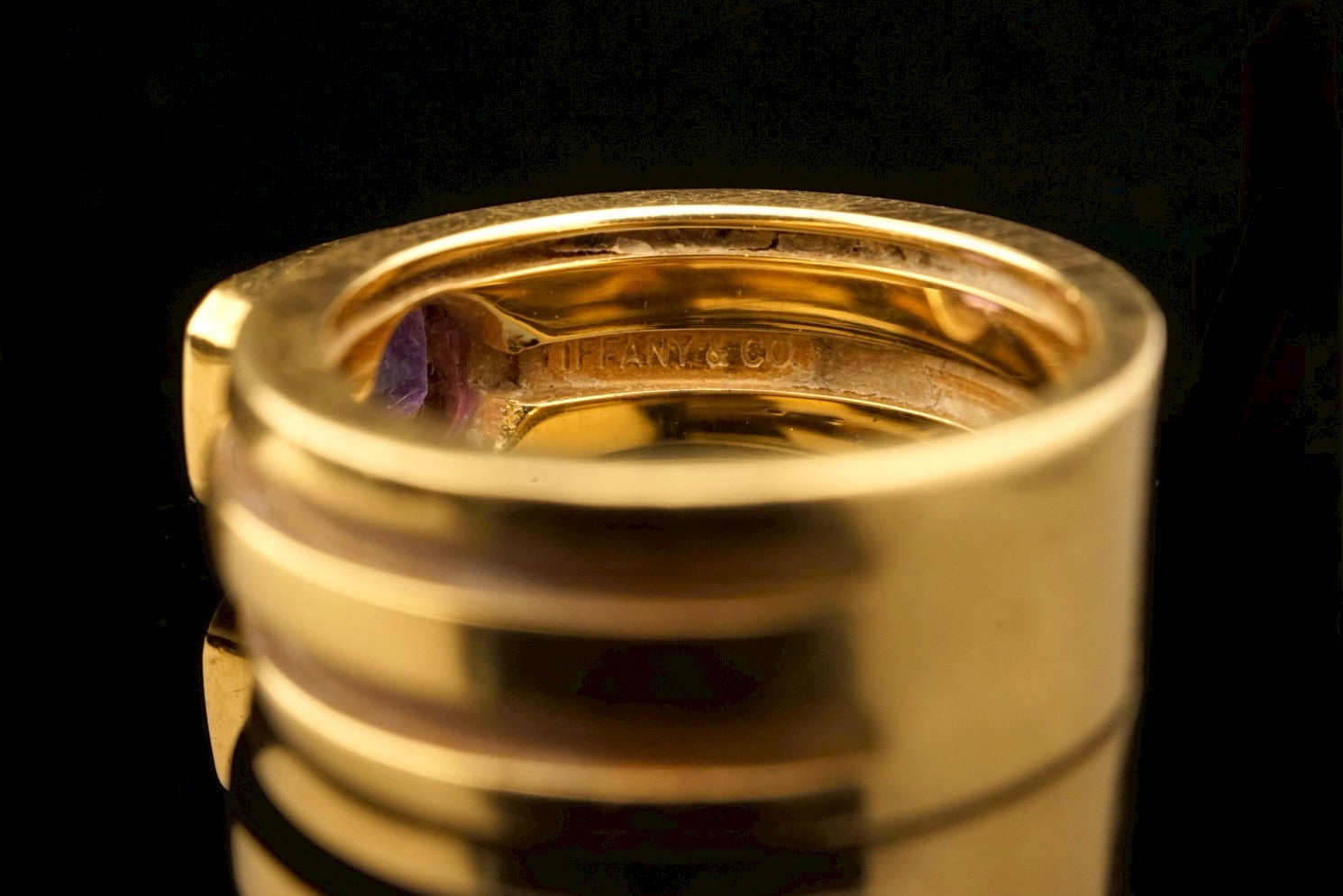 1995 Tiffany Grooved Amethyst Ring